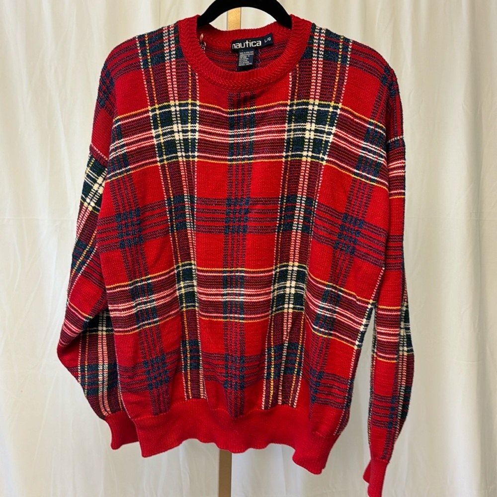 Nautica Plaid Sweater - L